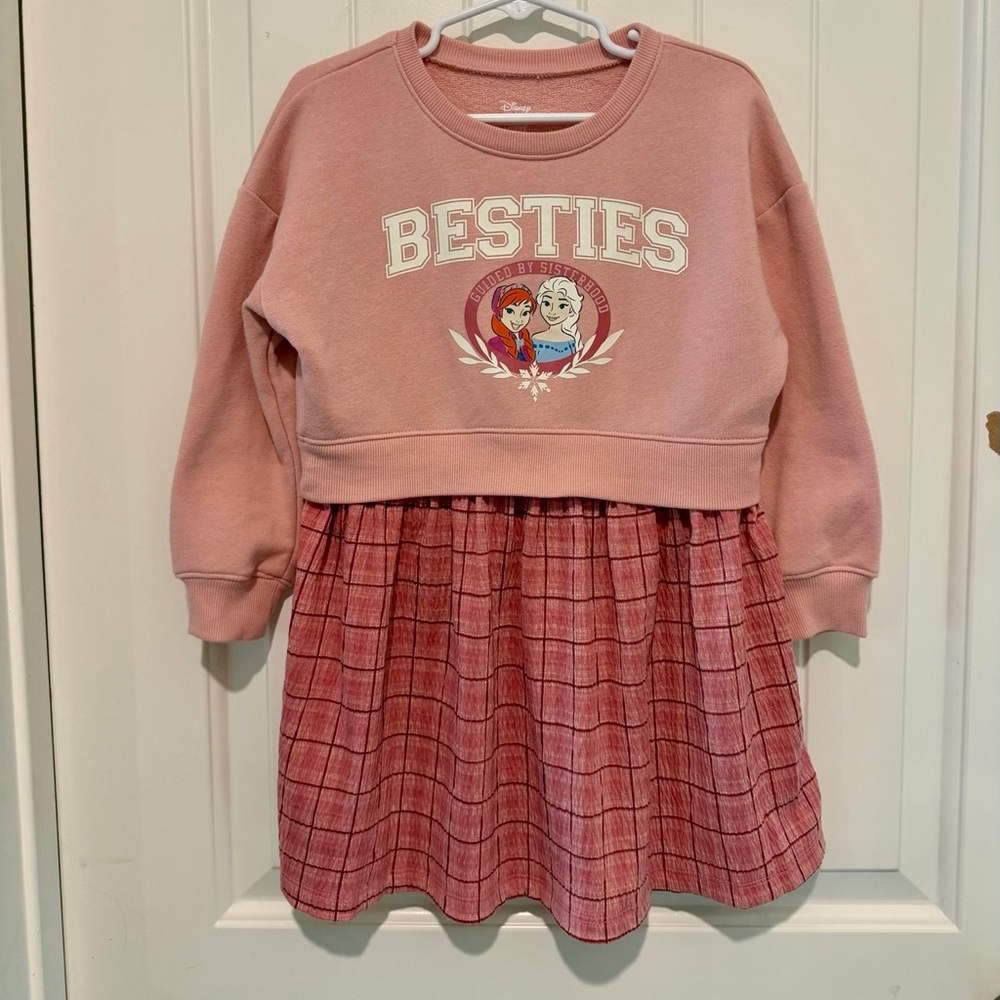 Disney Frozen Anna and Elsa Pink Knit Top Dress 4T